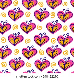 bright butterfly and curl vector seamless pattern 