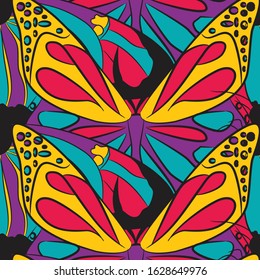 Bright butterfly seamless pattern design. Can use for print, template, fabric, presentation, textile, banner, poster, wallpaper