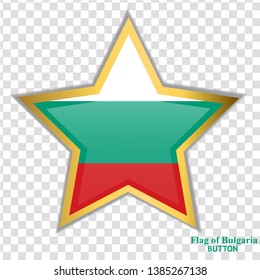 Bright button with flag of Bulgaria . Happy Bulgaria day background. Bright button with flag. Vector illustration with transparent background.