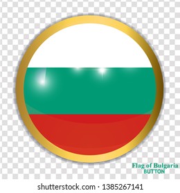 Bright button with flag of Bulgaria . Happy Bulgaria day background. Bright button with flag. Vector illustration with transparent background.