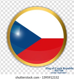 Bright button with flag of Czech Republic . Happy Czech day button with transparent background. Bright banner with flag.