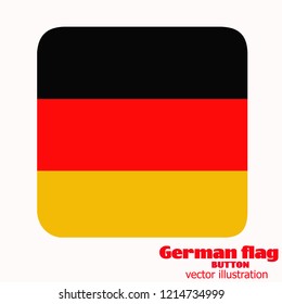 Bright button with flag of Germany. Banner illustration with flag. Happy Germany day background. Vector illustration.