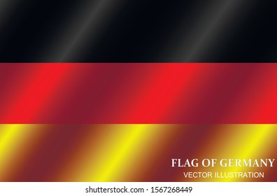 Bright button with flag of Germany. Banner illustration with flag. Happy Germany day banner. Flag of Germany with folds. Vector  Illustration.