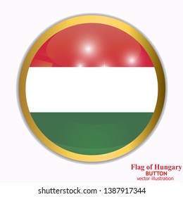 Bright button with flag of Hungary. Happy Hungary day button. Bright button with flag. Vector illustration.