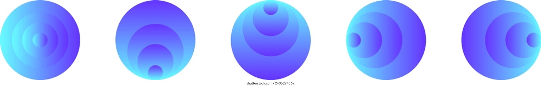 Bright buttons icon set with blue and purple.
