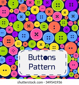 Bright buttons pattern with place for text. Seamless pattern.