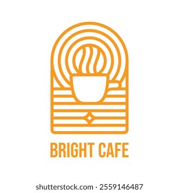 bright cafe flat minimalist logo design