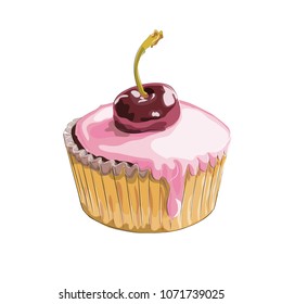 bright cake.sweet cupcake.