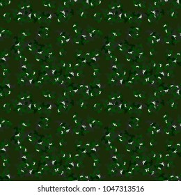 Bright camouflage seamless pattern in different shades of green color light green inclusions. Vector camo print for clothes, backdrop for sites, wallpaper etc.