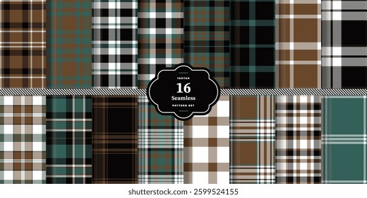 Bright Canary and Cherry Red Seamless Tartan Textile Design Set of 16