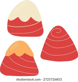 Peças de milho doce brilhante arranjadas brincalhamente, simbolizando diversão, celebração e doces clássicos.