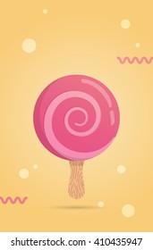 Bright candy ice cream with spiral. Summer poster for the ice cream shop. Cover for notebook, notebook.