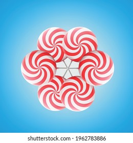 Bright Candy Lollipops Background, Vector