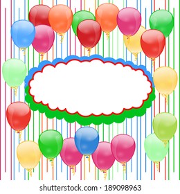 Bright card with colored balls and place for an inscription.Vector.