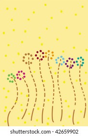Bright card with flowers