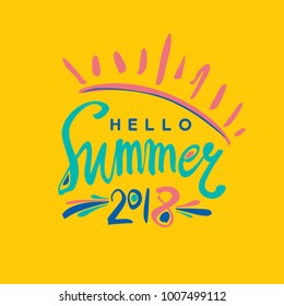 Bright card Hello Summer 2018.
