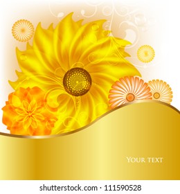 Bright card with yellow flowers