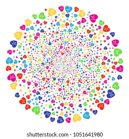 Bright Cardiology fireworks sphere. Vector globula explosion created with scattered cardiology items. Bright Vector abstraction.