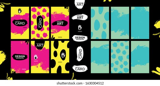 
Bright cards. Attractive tags for clothes. Unusual vector templates for graphic design. Trendy cool backgrounds for vibrant content.