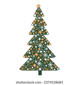 Bright cards for New Year and Christmas. Christmas tree with decorations. Universal abstract creative art templates with Christmas tree. Postcard xmas. Vector illustrations, EPS 10.