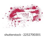 bright carmine red blob object on White Background. Color of 2023. Viva Magenta . 18-1750. Frame for text. Vector illustration