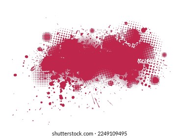 bright carmine red blob object on White Background. Color of 2023. Viva Magenta . 18-1750. Vector illustration