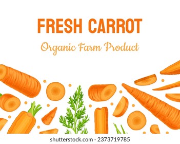 Bright Carrot Vegetable and Crop Banner Design Vector Template