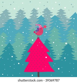 Bright cartoon Christmas background