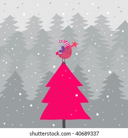 Bright cartoon Christmas background