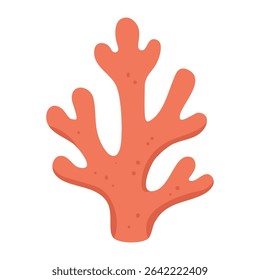 Bright cartoon coral in flat marine style. Vector underwater illustration for ocean themed design.