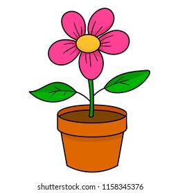 Bright Cartoon Flower Isolated On White Stock Vector (Royalty Free ...