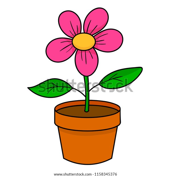 Bright Cartoon Flower Isolated On White Stock Vector (Royalty Free ...