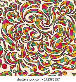 bright cartoon seamless pattern "curls and cells", Seamless pattern can be used for wallpaper, pattern fills, web page background, surface textures.