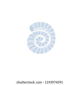 Bright cartoon seashell icon. Colorful shellfish symbol isolated on white background. Vector illustration.