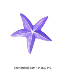 Bright cartoon starfish icon. Colorful sea star symbol isolated on white background. Vector illustration.