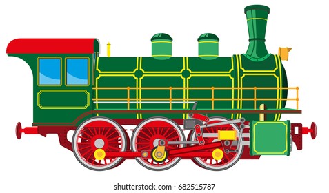 Bright cartoon steam locomotive