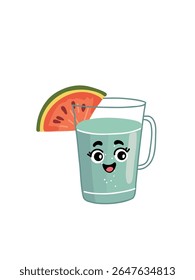 bright cartoon summer drink in glass