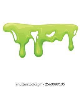 Bright, cartoon-style green slime drips and oozes, providing a fun and whimsical element ideal for various creative projects, crafting and illustrative purposes