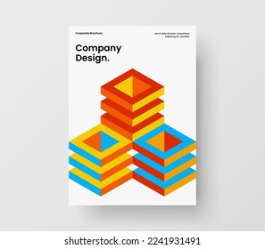 Ilustración vectorial de diseño A4 de la cubierta del catálogo brillante. Plantilla de informe anual de formas geométricas abstractas.