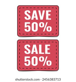 Bright catchy coupons, promotions, sales. Vector isolated elements. Coupon card. Super sale coupon discount. Coupons for website, typography. Vector.