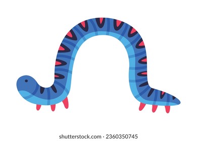 Helle Caterpillar-Säule als Larval-Stufe des Insektenkrabbelns und der Creeping-Vektorgrafik