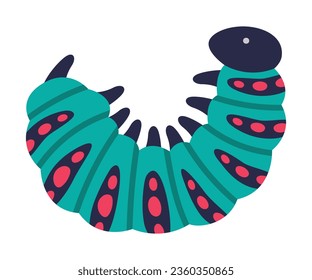 Bright Caterpillar as Larval Stage of Insect Crawling and Creeping Vector Illustration