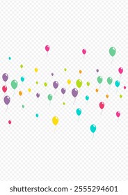 Bright Celebrate Ballon Vector Transparent Background. Happy Balloon Illustration. Cute Surprise Cover. Color Party Inflatable Ball Texture.