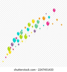 Bright Celebration Ballon Vector Transparent Background. Flying Inflatable Ball Template. Color Anniversary Wallpaper. Red and Green and Yellow Surprise Baloon Texture.