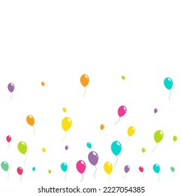 Bright Celebration Ballon Vector  White Background. Design Balloon Poster. Red and Green and Yellow Joy Texture. Cute Holiday Baloon Frame.