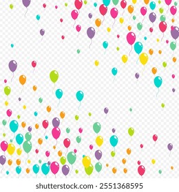 Bright Celebration Inflatable Ball Vector Transparent Background. Round Baloon Cover. Cartoon Decoration Texture. Pink and Blue Helium Balloon Pattern.