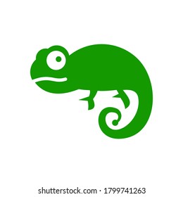 Chameleon brillante. Logotipo. Camaleón aislado sobre fondo blanco. Ilustración vectorial.