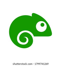Bright chameleon. Logo. Isolated chameleon on white background. Vector illustration.