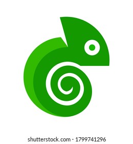 Bright chameleon. Logo. Isolated chameleon on white background. Vector illustration.