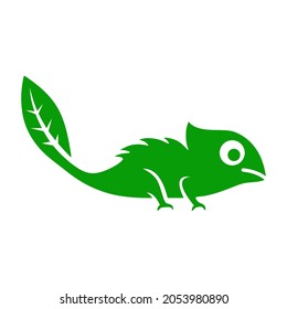 Bright chameleon. Logo. Isolated chameleon on white background. Vector illustration.